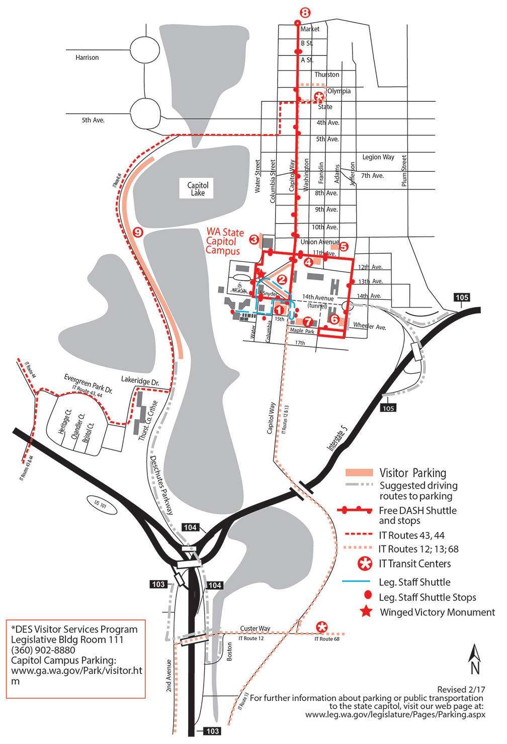 Map of parking locations